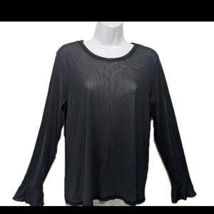 LOGO Lori Goldstein Mesh Long Sleeve Top M Grunge Whimsical Whimsigoth Gothic